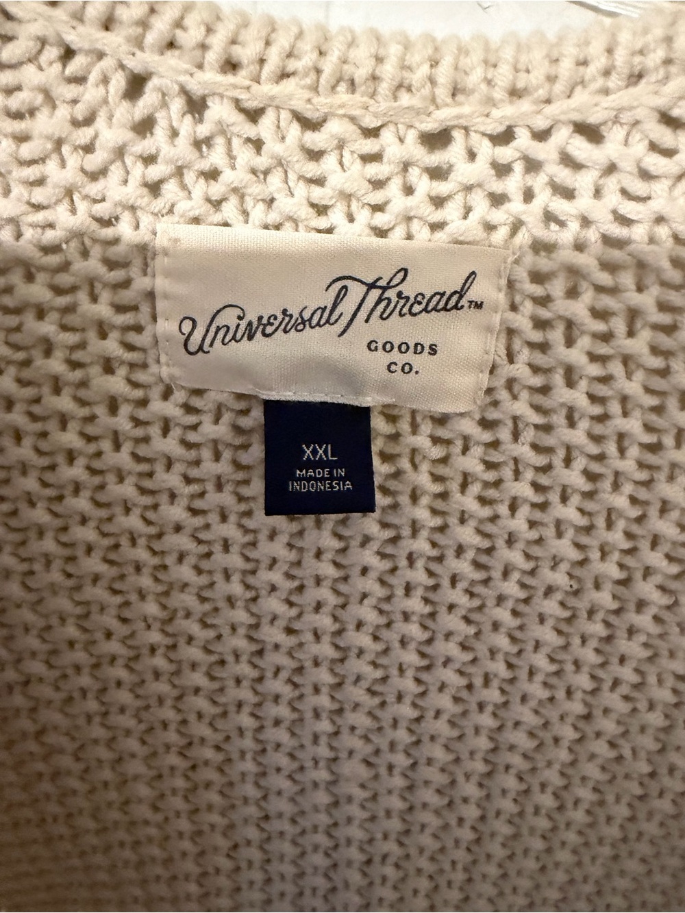 Universal Thread Cream Ruffled Open Front Knit Cardigan - Picture 2 of 5